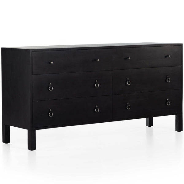 home fashion Isador 6 Drawer Dresser Black Wash Poplar by Four Hands