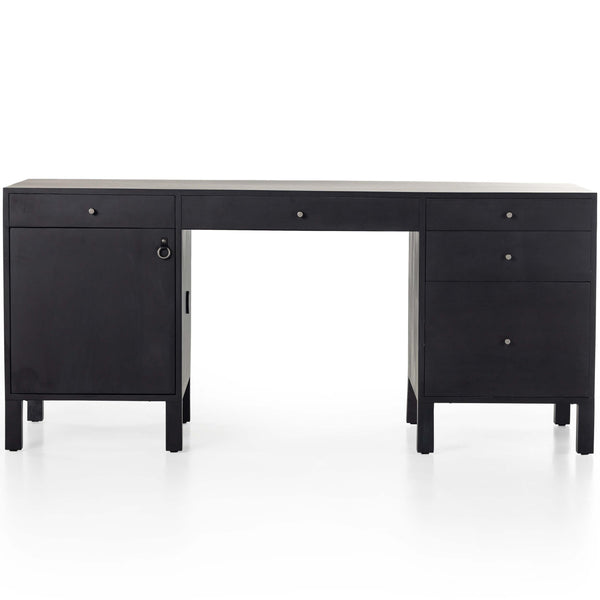 Home Fashion Isador Executive Desk Black Wash Poplar By Four Hands