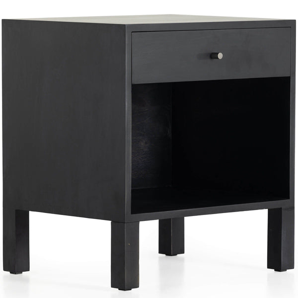 home fashion Isador Nightstand Black Wash Poplar by Four Hands