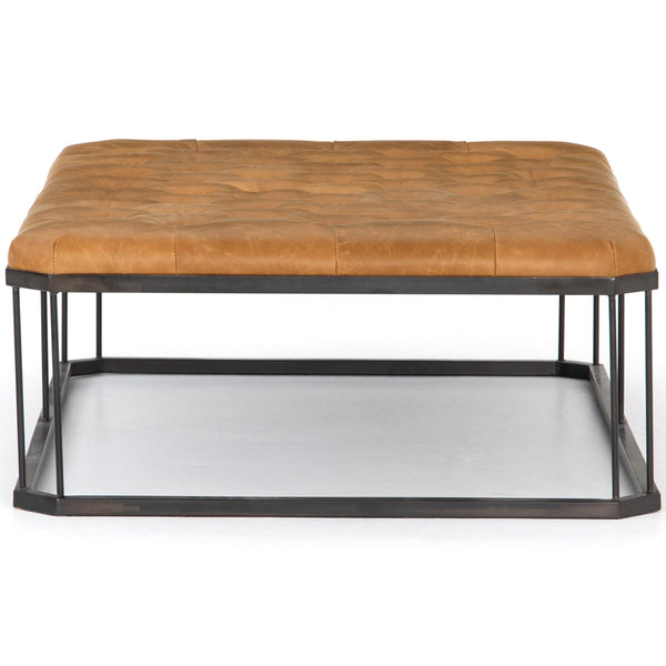 Home Fashion Isle Leather Ottoman Palermo Butterscotch By Four Hands