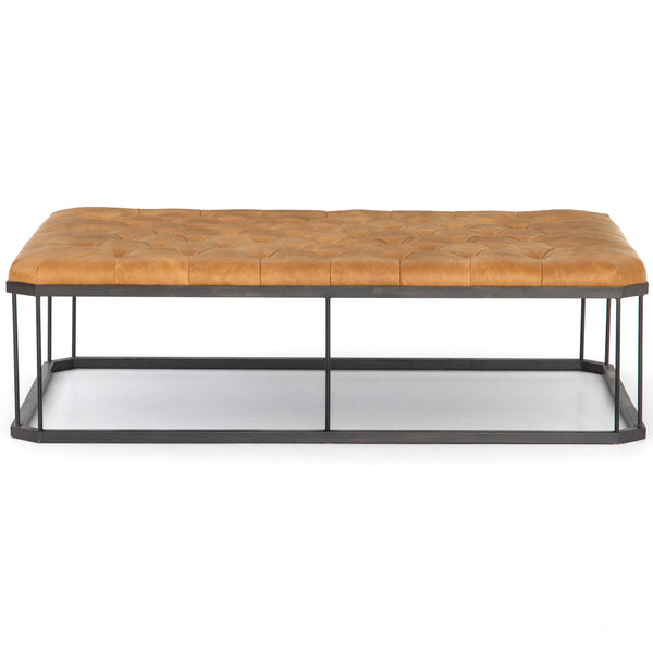 Home Fashion Isle Leather Ottoman Palermo Butterscotch By Four Hands