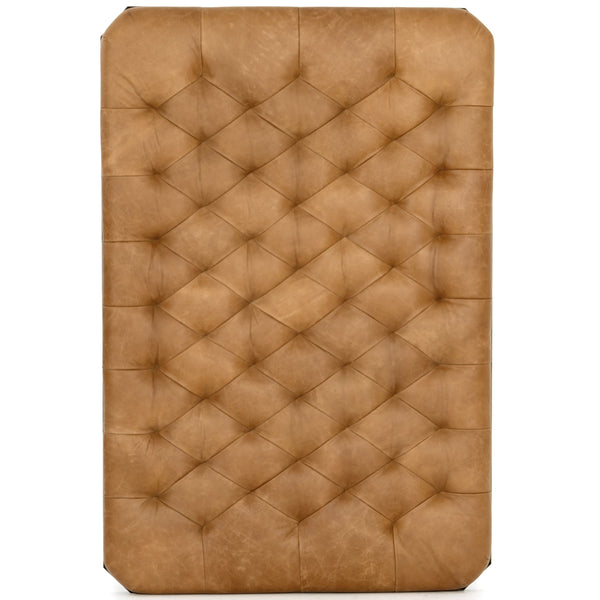 Home Fashion Isle Leather Ottoman Palermo Butterscotch By Four Hands