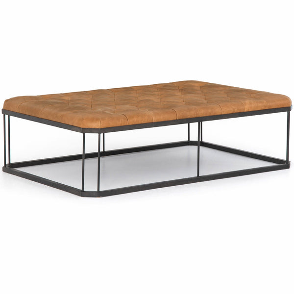 home fashion Isle Leather Ottoman Palermo Butterscotch by Four Hands