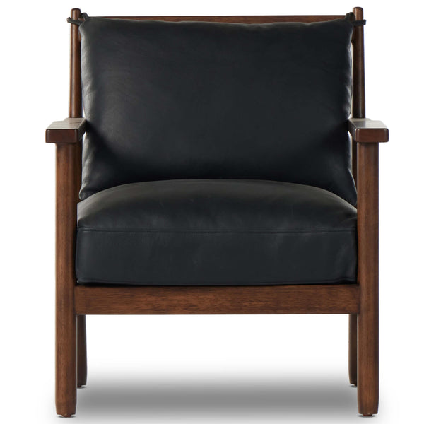 Home Fashion Jamison Leather Chair Brickhouse Black By Four Hands