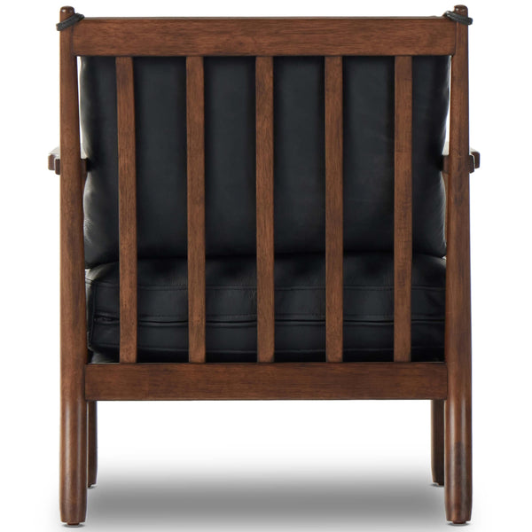 Home Fashion Jamison Leather Chair Brickhouse Black By Four Hands