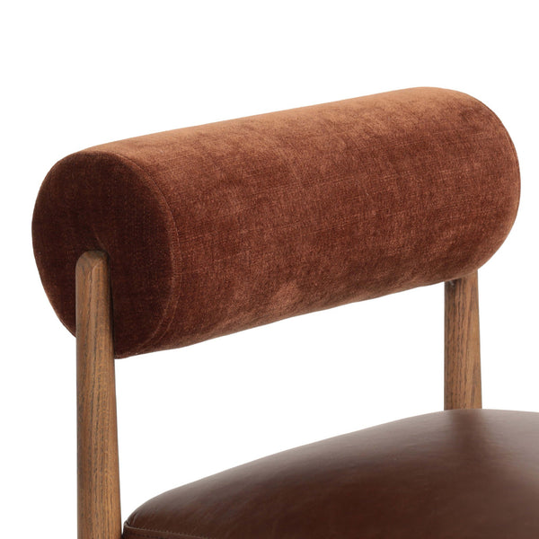 Home Fashion Jazelle Leather Bar & Counter Stool Altair Sienna/Havana Brown By Four Hands