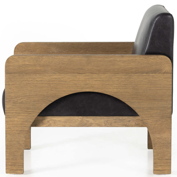 Home Fashion Jeanne Leather Chair Sonoma Black By Four Hands