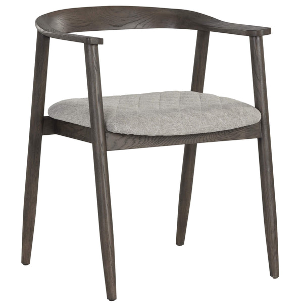 home fashion Jeremy Dining Armchair Dark Brown/Belfast Heather Grey Set of 2