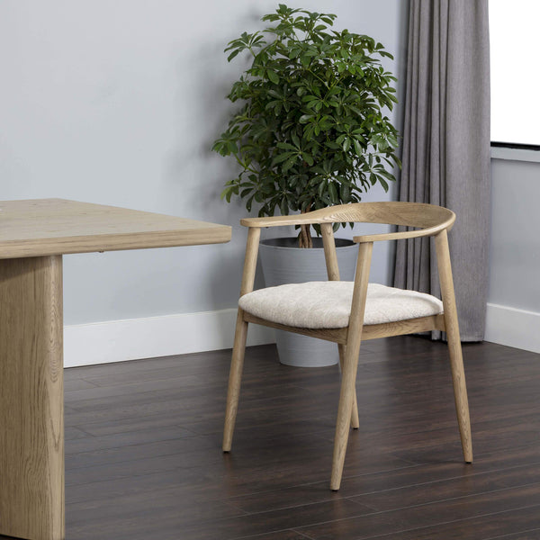 Home Fashion Jeremy Dining Armchair Weathered Oak/Dove Cream Set Of 2