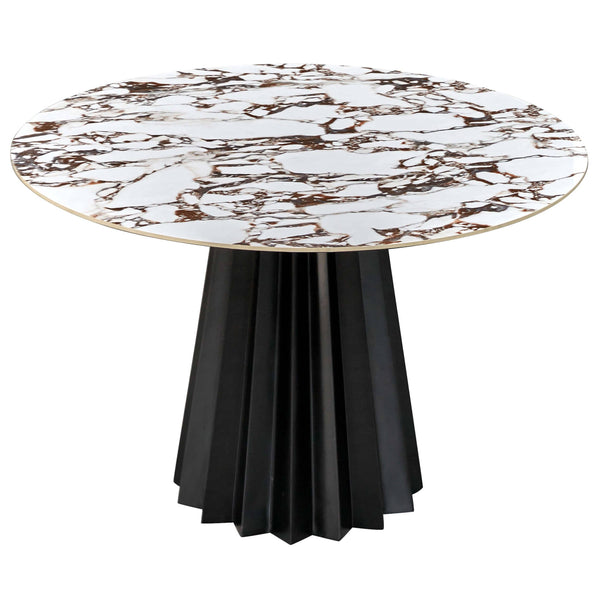 Home Fashion Jimena Round Dining Table Marble Ceramic