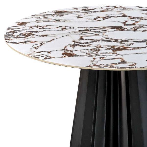 Home Fashion Jimena Round Dining Table Marble Ceramic