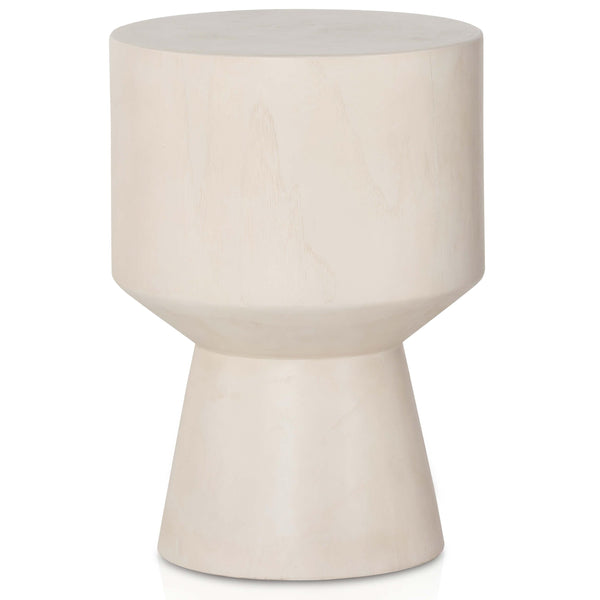 home fashion Jovie Outdoor End Table Ivory Teak by Four Hands