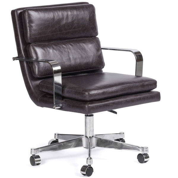 home fashion Jude Leather Desk Chair Sonoma Black by Four Hands