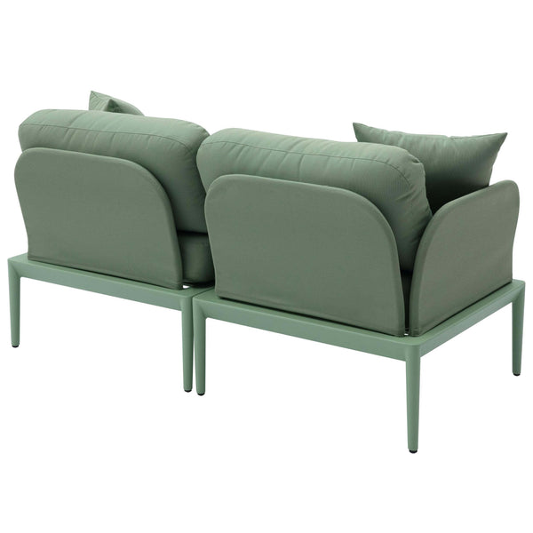 Home Fashion Kapri Outdoor Modular Loveseat Moss Green