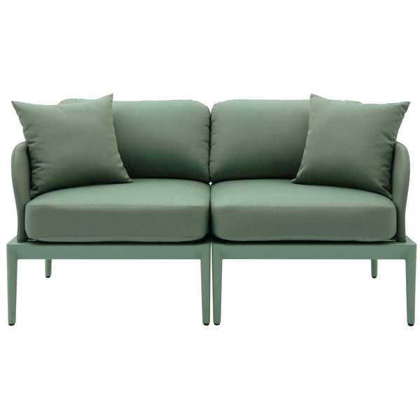 Home Fashion Kapri Outdoor Modular Loveseat Moss Green