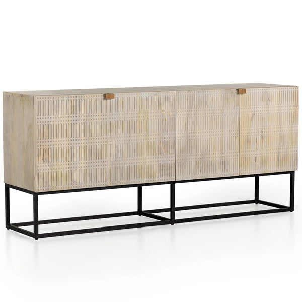 Home Fashion Kelby Sideboard Light Wash Carved Mango By Four Hands