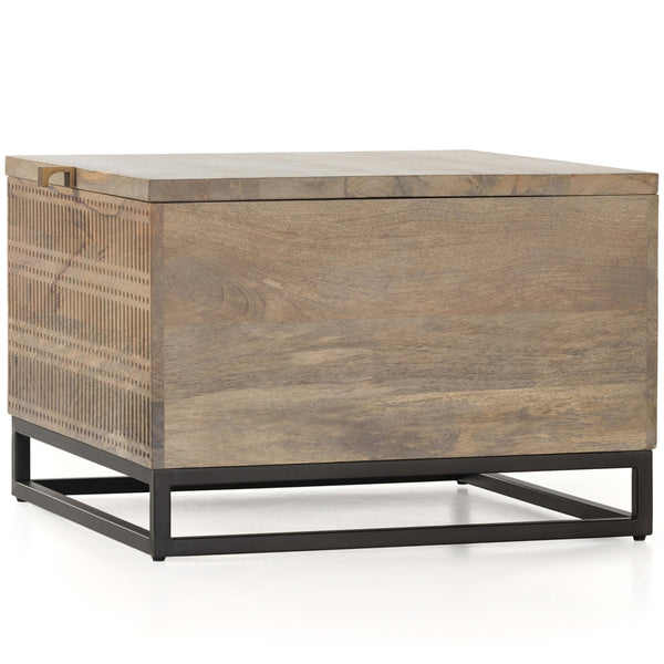 Home Fashion Kelby Storage Bunching Table Light Wash Carved By Four Hands