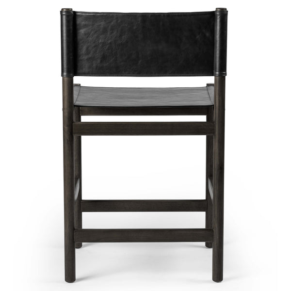 Home Fashion Kena Leather Bar & Counter Stool Sonoma Black/Charcoal By Four Hands