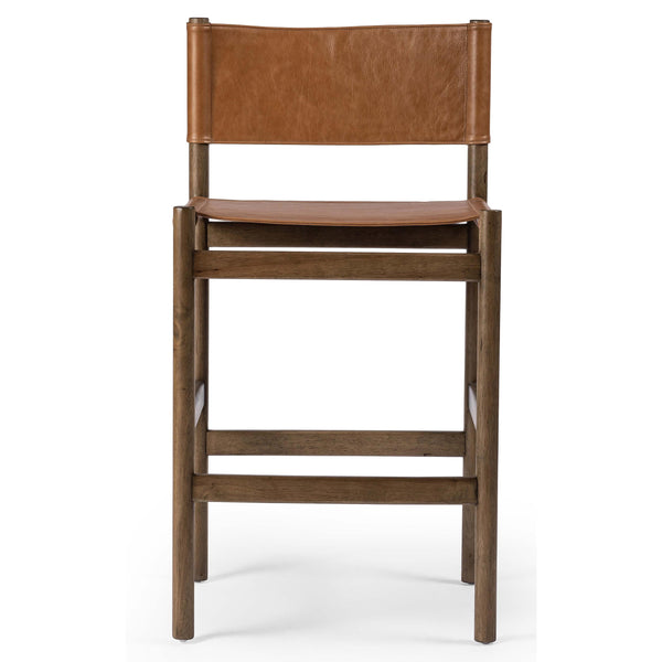 Home Fashion Kena Leather Bar Stool Sonoma Butterscotch By Four Hands