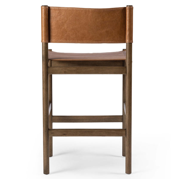 Home Fashion Kena Leather Bar Stool Sonoma Butterscotch By Four Hands