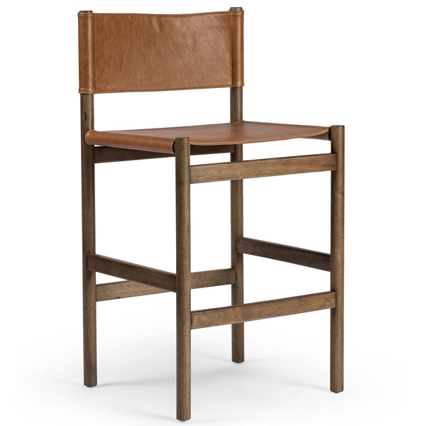 home fashion Kena Leather Bar Stool Sonoma Butterscotch by Four Hands