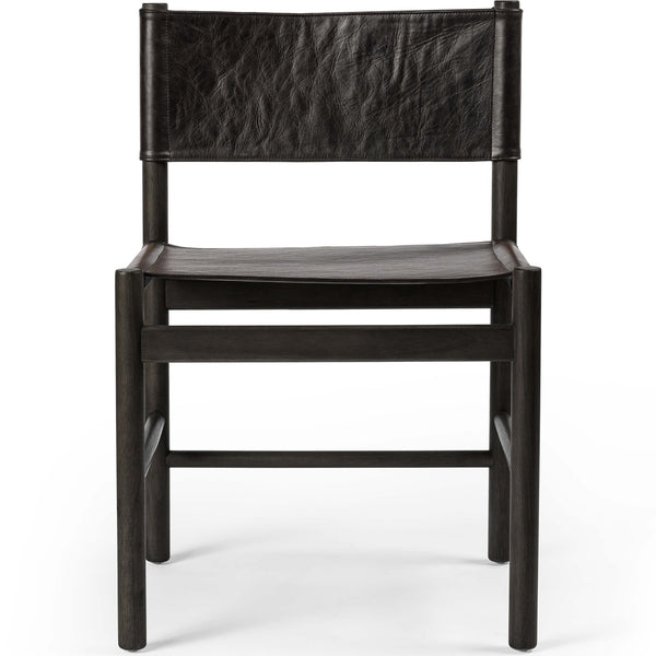 Home Fashion Kena Leather Dining Chair Sonoma Black/Charcoal Set Of 2 By Four Hands