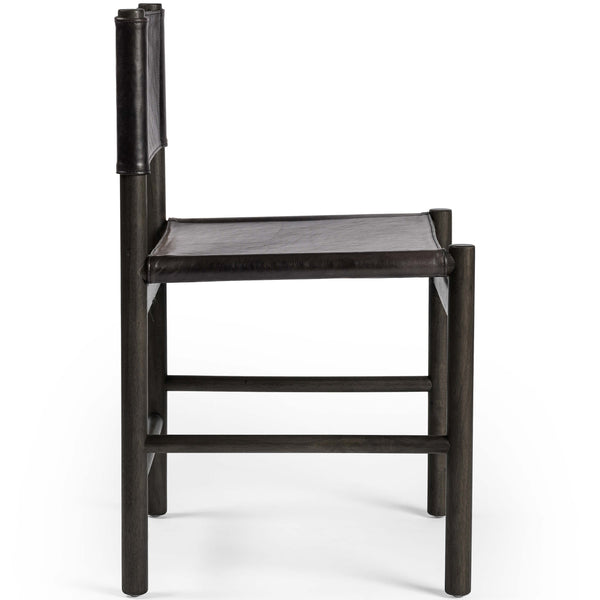 Home Fashion Kena Leather Dining Chair Sonoma Black/Charcoal Set Of 2 By Four Hands