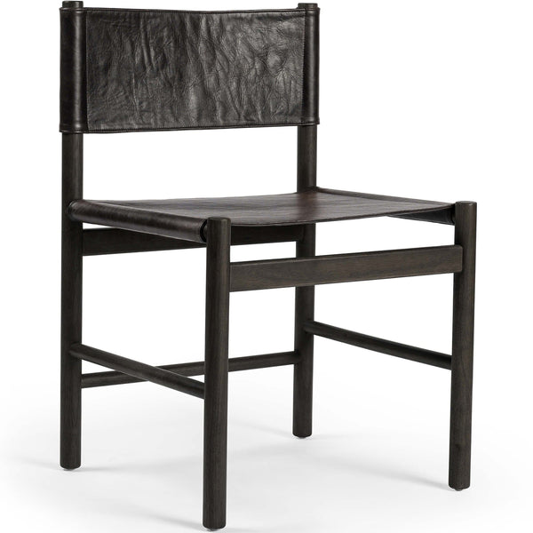 home fashion Kena Leather Dining Chair Sonoma Black/Charcoal Set of 2 by Four Hands