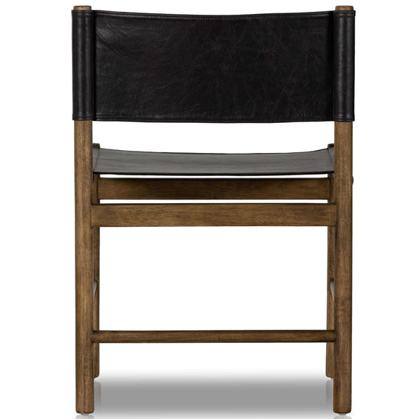 Home Fashion Kena Leather Dining Chair Sonoma Black/Vintage Natural Set Of 2 By Four Hands