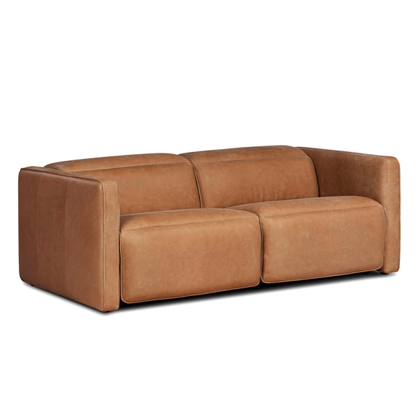 Home Fashion Kenlee Leather Power Recliner 2 Piece Sectional Palermo Cognac By Four Hands