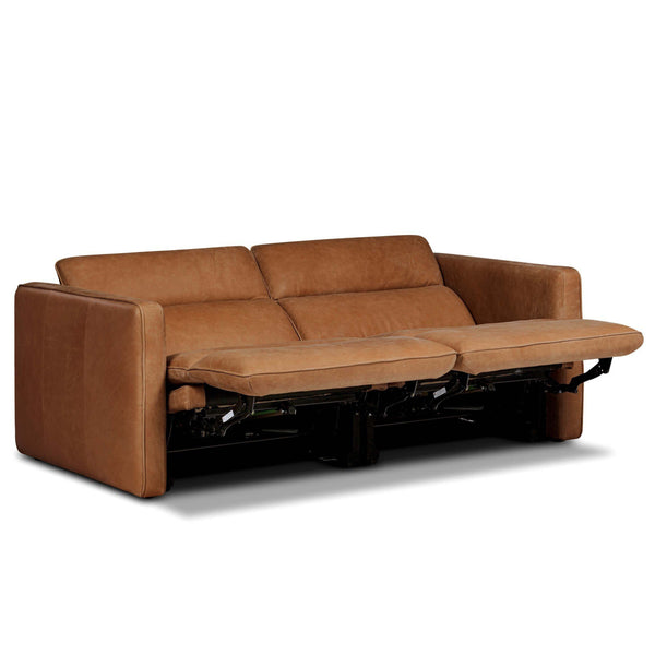 Home Fashion Kenlee Leather Power Recliner 2 Piece Sectional Palermo Cognac By Four Hands