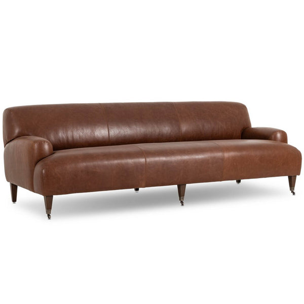 Home Fashion Kent Leather Sofa Dulane Mahogany By Amber Lewis X Four Hands