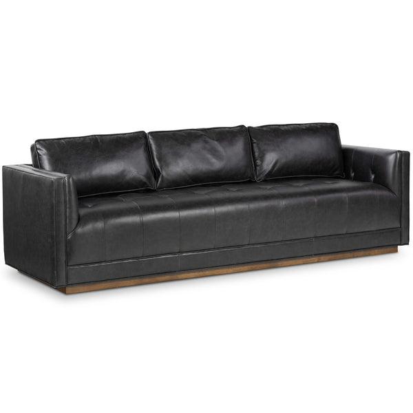 Home Fashion Kiera Leather Sofa Sonoma Black By Four Hands