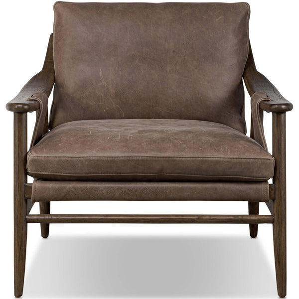 Home Fashion Kimmery Leather Chair Palermo Cigar By Four Hands