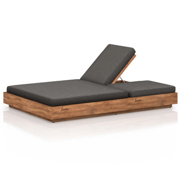 Home Fashion Kinta Outdoor Double Chaise Charcoal By Four Hands