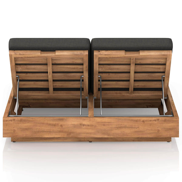 Home Fashion Kinta Outdoor Double Chaise Charcoal By Four Hands