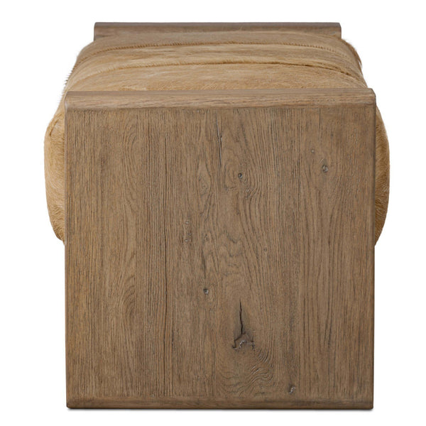 Home Fashion Knox Leather Bench Light Hair On Hide By Four Hands