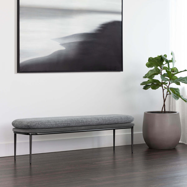 Home Fashion Koffi Bench Antonio Charcoal/Chacha Grey