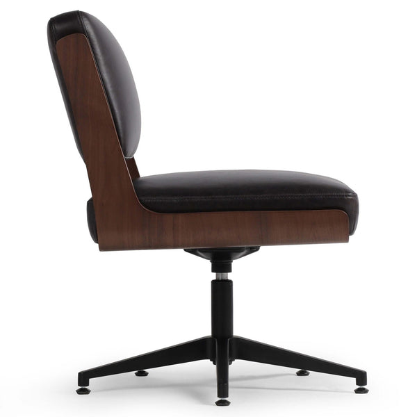 Home Fashion Landon Leather Desk Chair Sonoma Black By Four Hands