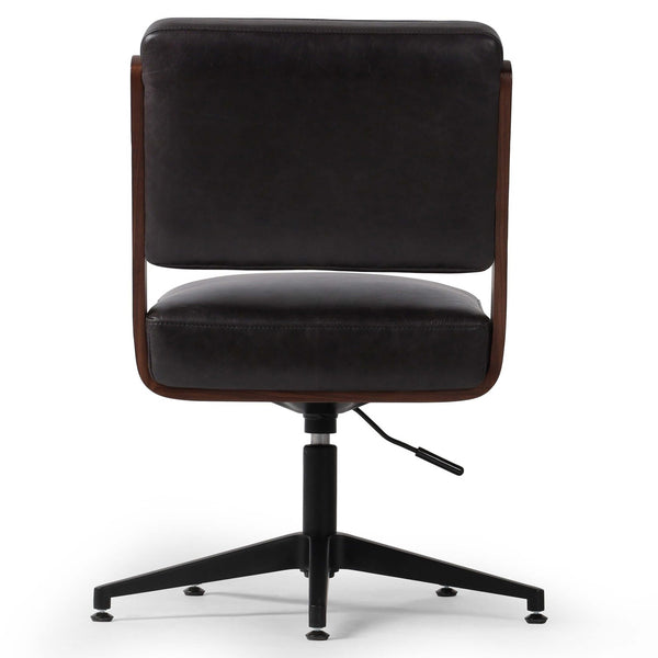 Home Fashion Landon Leather Desk Chair Sonoma Black By Four Hands