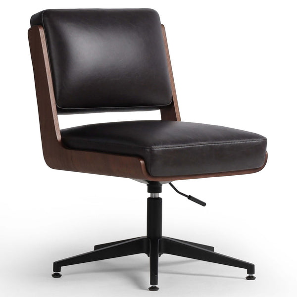 home fashion Landon Leather Desk Chair Sonoma Black by Four Hands
