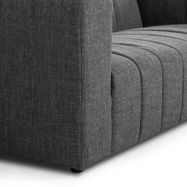 Home Fashion Langham 89" Channeled Sofa Saxon Charcoal By Four Hands