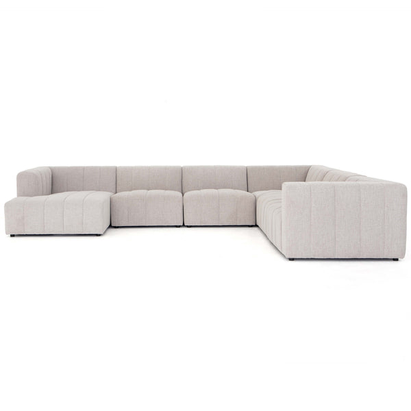 home fashion Langham Chaise Channeled 6 Piece Sectional Napa Sandstone by Four Hands