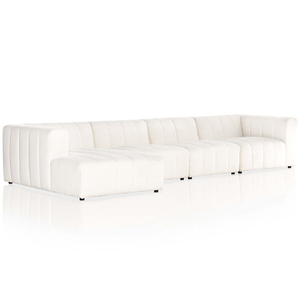 home fashion Langham Channeled 4 Piece Sectional Fayette Cloud by Four Hands