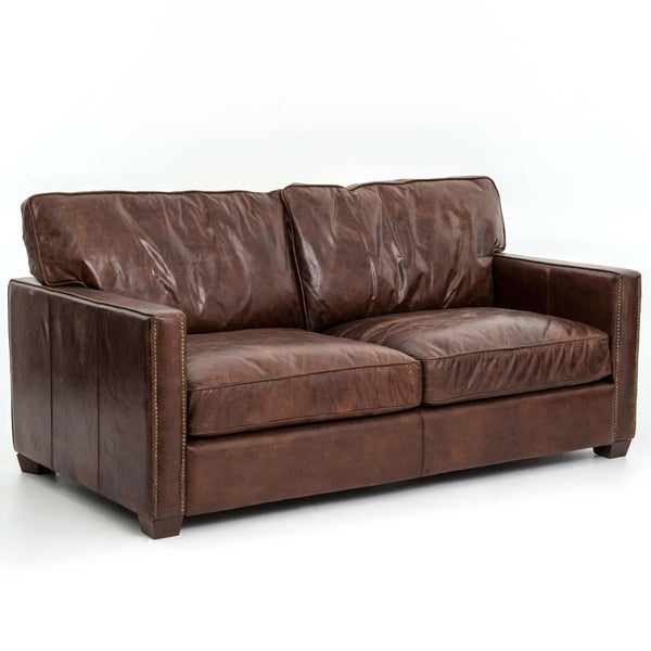 Home Fashion Larkin 72" Leather Sofa Cigar By Four Hands