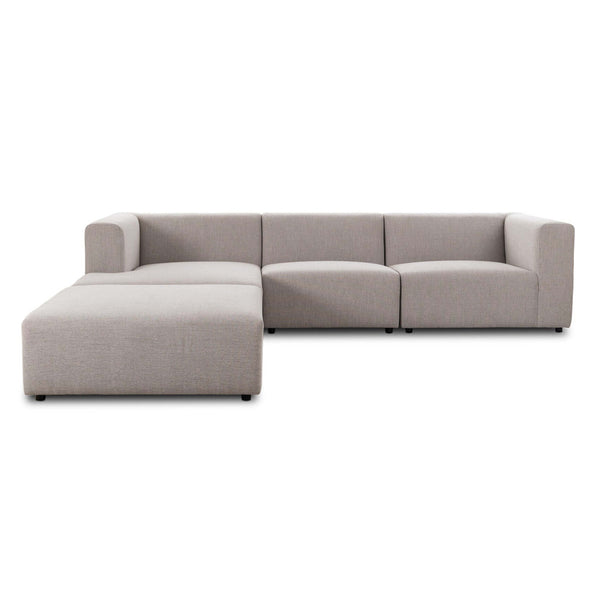 Home Fashion Lawndale 3 Piece Sectional W/ Ottoman Napa Sandstone By Four Hands