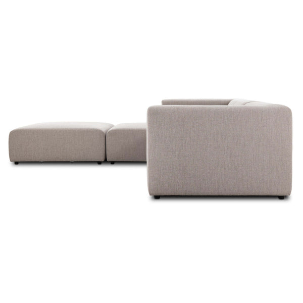 Home Fashion Lawndale 3 Piece Sectional W/ Ottoman Napa Sandstone By Four Hands