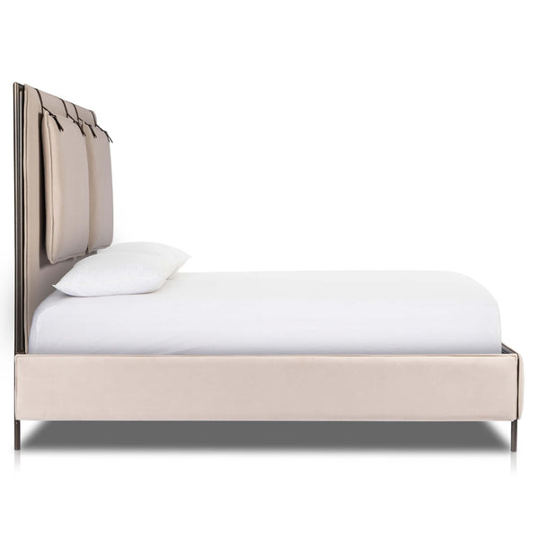 Home Fashion Leigh Queen Bed Velvet Sand By Four Hands