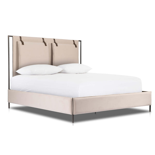 home fashion Leigh Queen Bed Velvet Sand by Four Hands