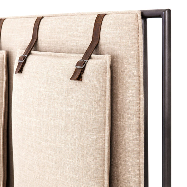 Home Fashion Leigh Upholstered Bed Palm Ecru By Four Hands